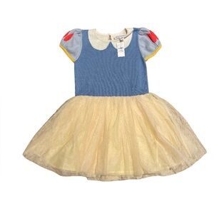Disney Snow White Blue and Cream Knit Dress with Red Heart